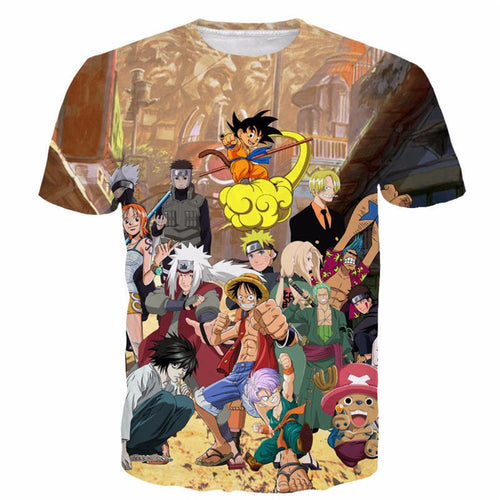 DBZ One Piece Naruto Death Note T-Shirt