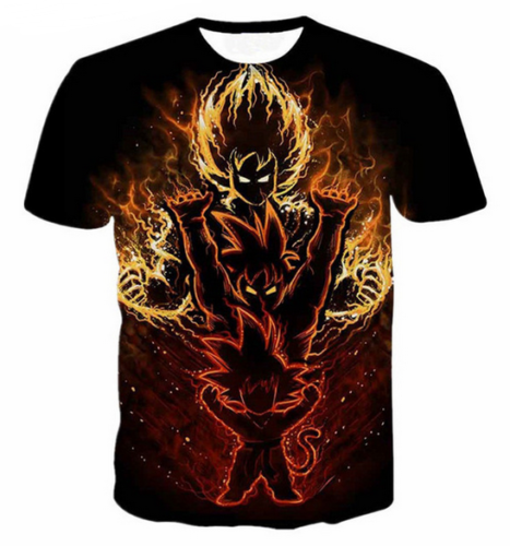 Dragon Ball Z Evolution of Goku Allover Print T-Shirt