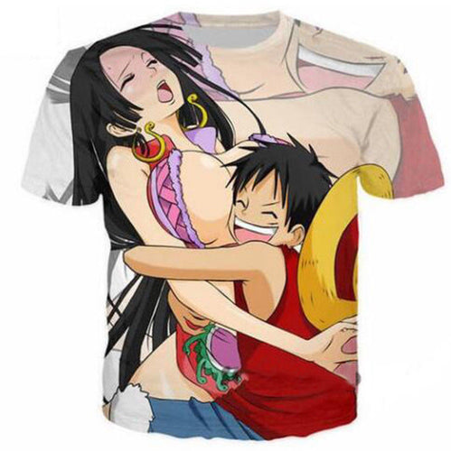 One Piece Luffy & Nico Allover Print T-Shirt