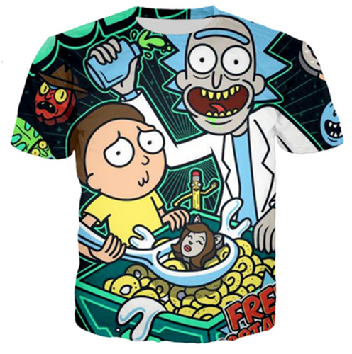 Rick Morty and Pencilvester Allover Print T-Shirt