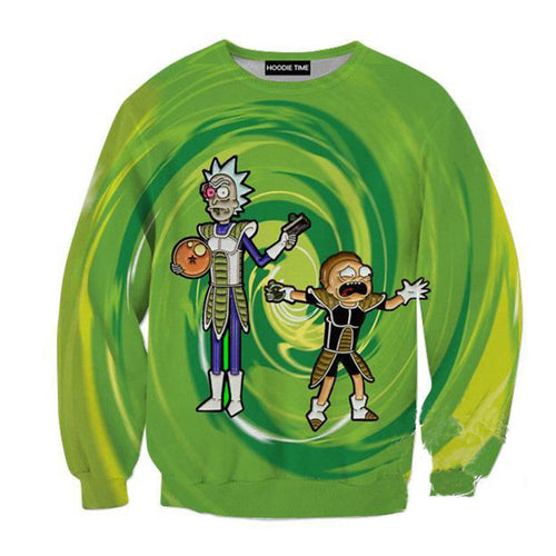 Rick and Morty Dragon Ball Z Crossover Long Sleeved Sweatshirt