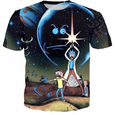 Rick and Morty Star Wars Crossover Allover Print T-Shirt