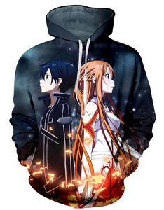 Sword Art Online Kirito & Asuna Allover Print Hoodie